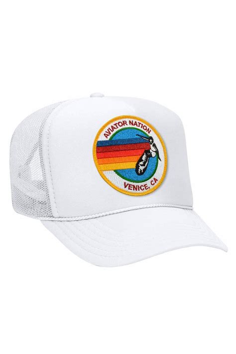 white aviator nation hat.